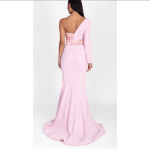 Portia and Scarlett Pink one shoulder formal gown - Picture 3 of 8